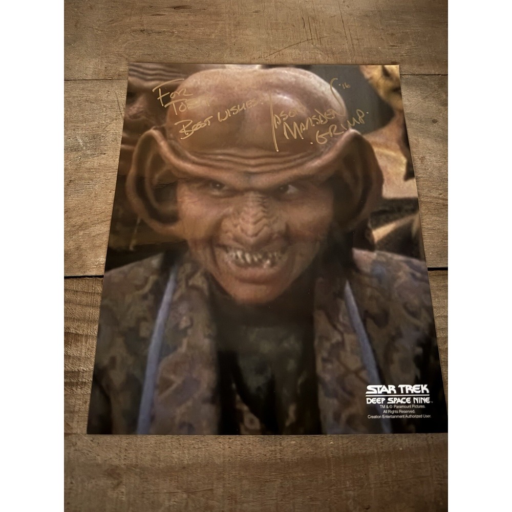 JASON MARSDEN SIGNED AUTOGRAPH 8X10 Star Trek Grimp Photo Signed Out To "Toby"